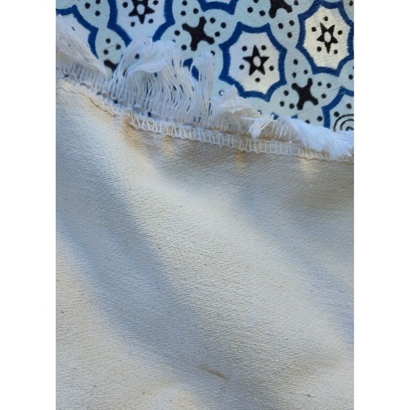 Alpha Ittech Tex Printed Blue Gray Silver Floral Tablecloth 85x53 Geometric Star - Picture 8 of 11